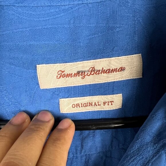 TOMMY BAHAMA Men's Original Fit 100% Silk Hawaiian Button Down Shirt Size L - Picture 7 of 10